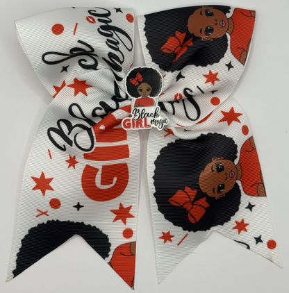 Bow with 'Black Girl Magic' text and graphics on a white background